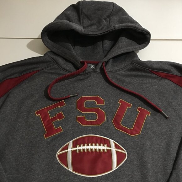 FSU Florida State Seminoles Mens Gray Sweatshirt Hoodie Pullover Size XL - Picture 2 of 6